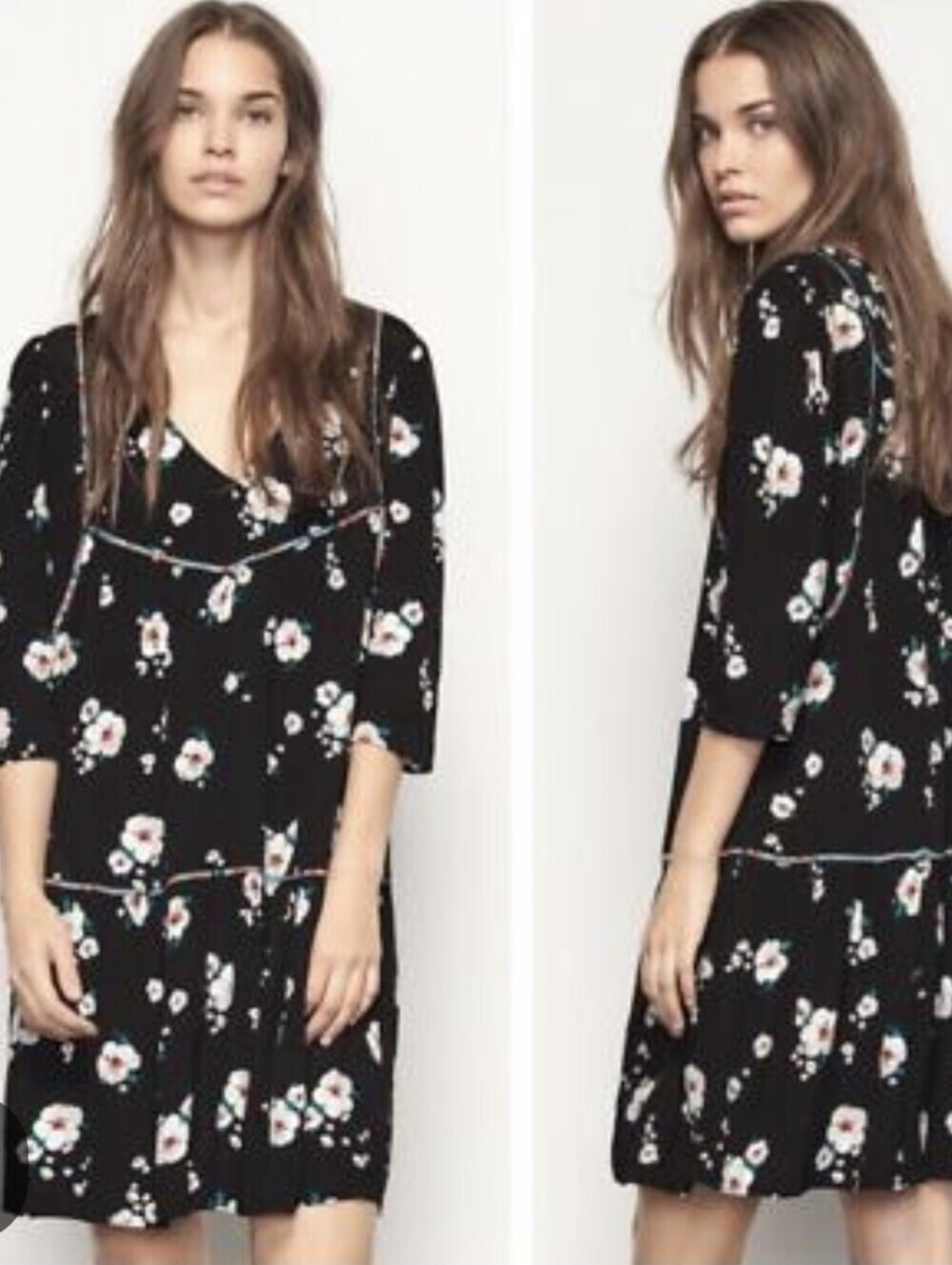 ba&sh Black Floral Dress